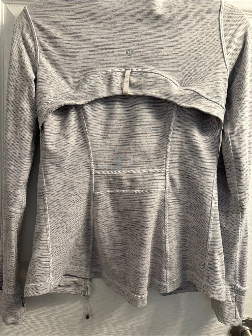 lululemon athletica Heathered Light Gray Zip-Up Bomber Jacket